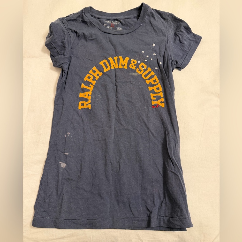 Women’s Ralph Lauren denim supply navy T-shirt paint splatter like new size XS